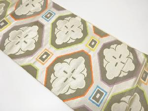 アンティーク　蜀江紋に花模様織り出し袋帯（材料）